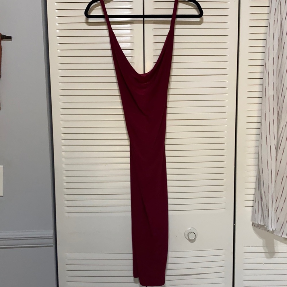 Cowl Neck Midi Dress with Cross Back